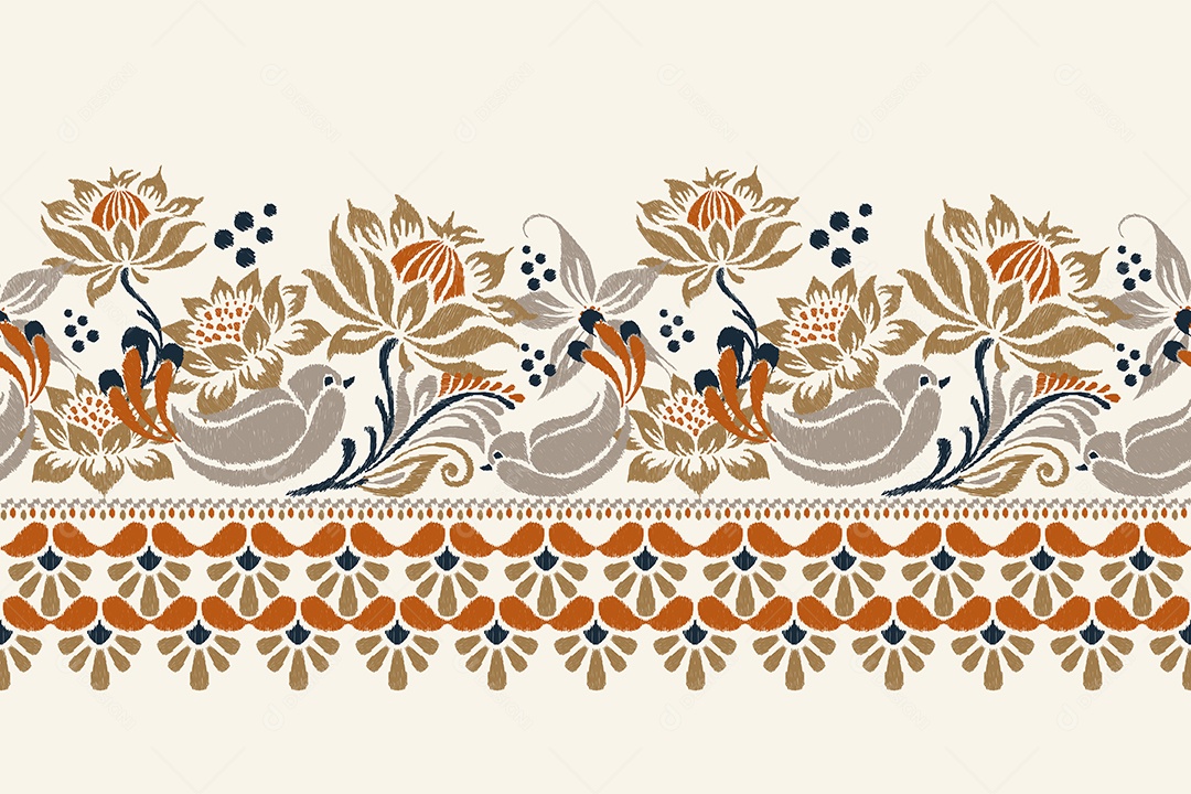 Padrão de tecido Floral Ilustração Vetor EPS