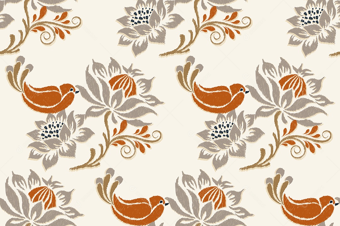 Padrão de tecido Floral Ilustração Vetor EPS