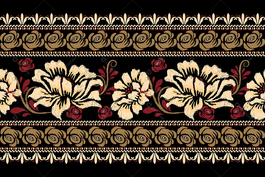 Padrão de tecido Floral Ilustração Vetor EPS