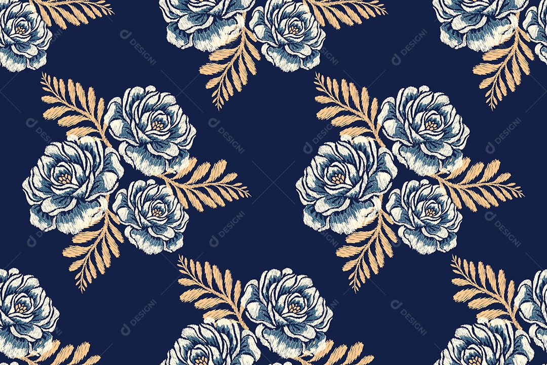 Padrão de tecido Floral Ilustração Vetor EPS