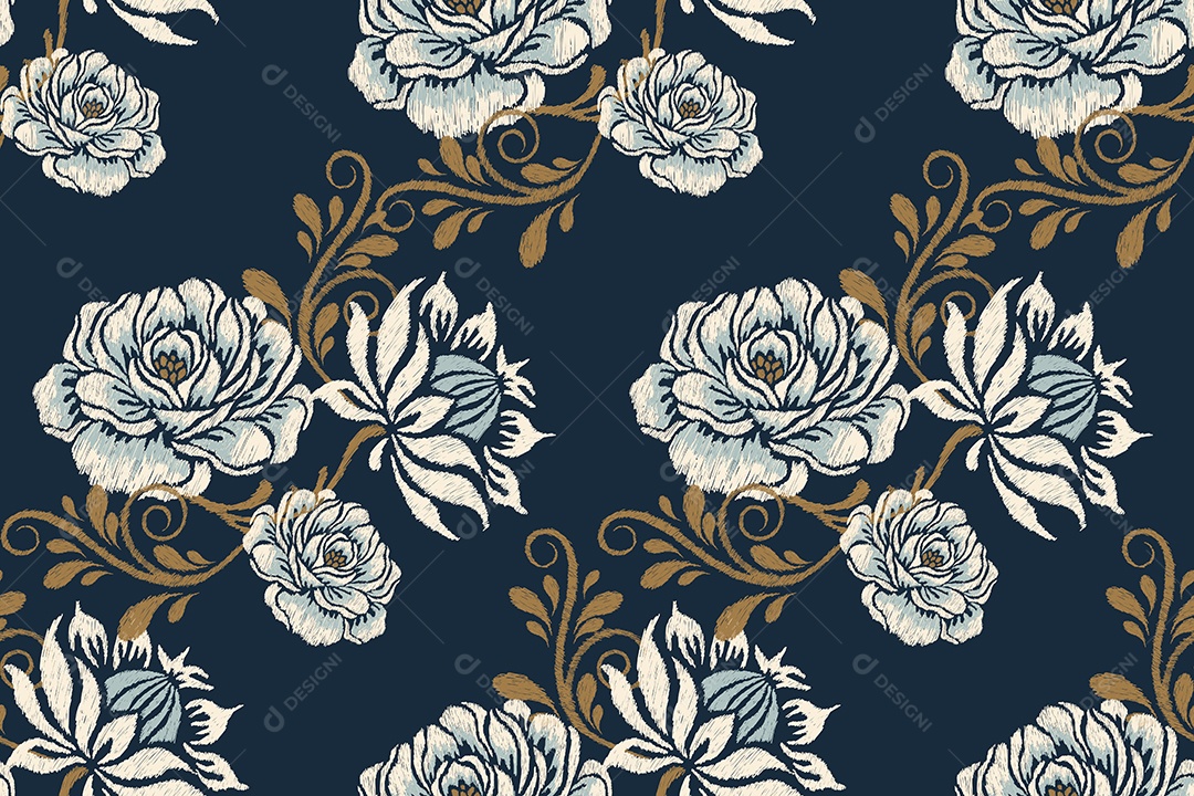 Padrão de tecido Floral Ilustração Vetor EPS