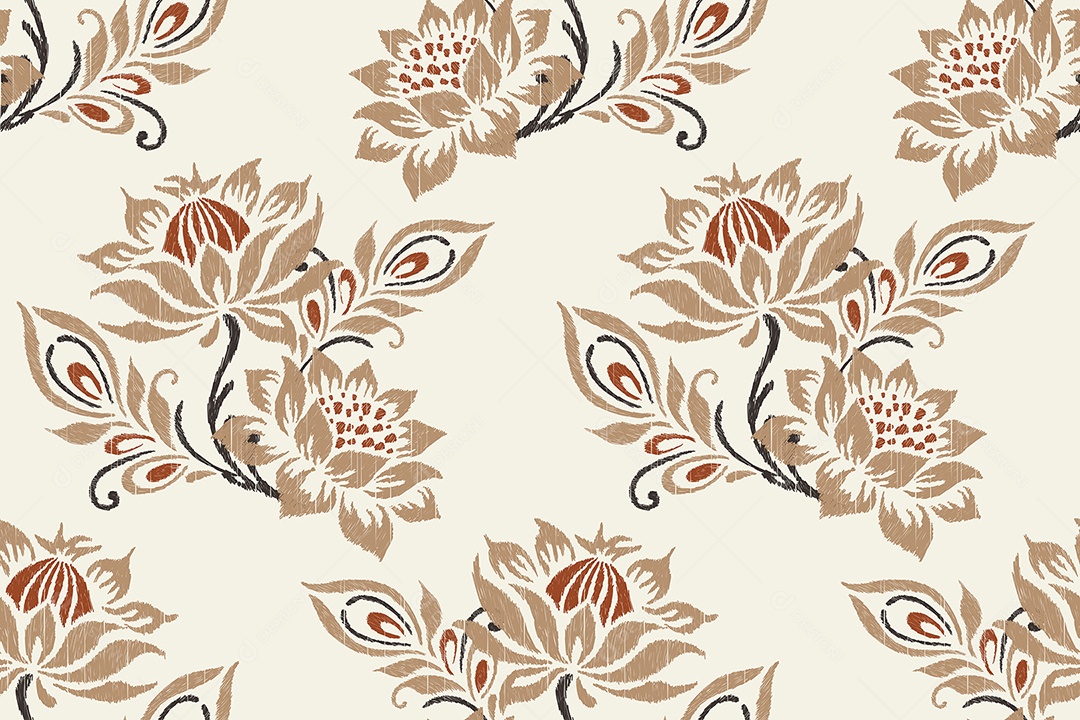 Padrão Floral Ilustração Vetor EPS