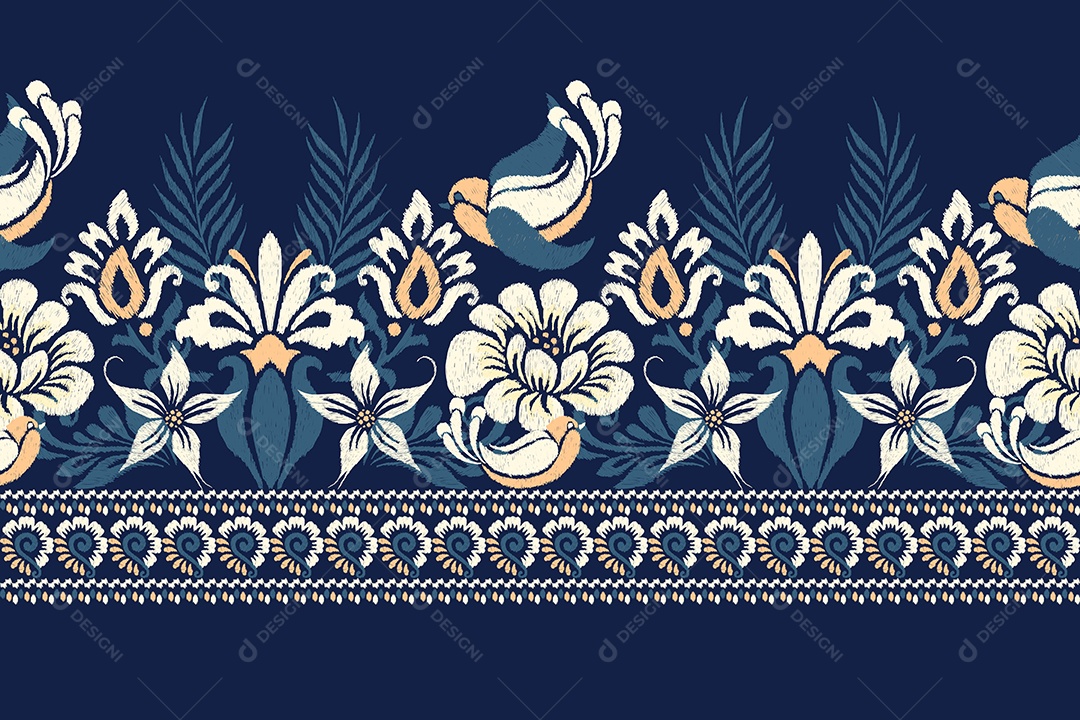 Padrão Floral Ilustração Vetor EPS