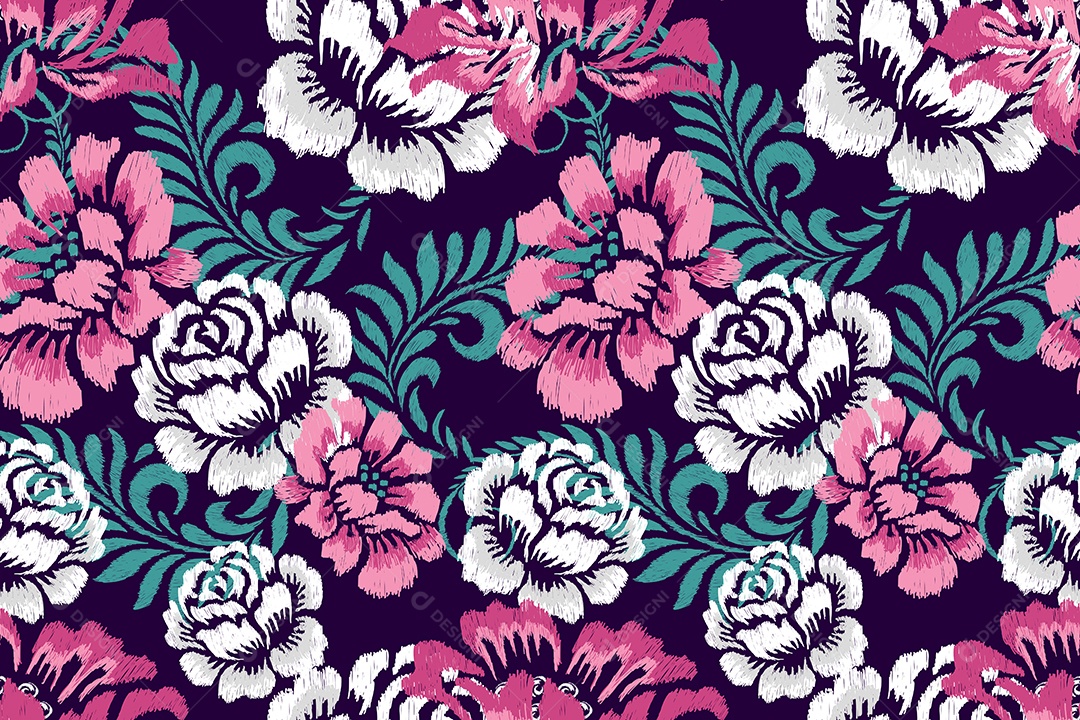 Padrão Floral Ilustração Vetor EPS