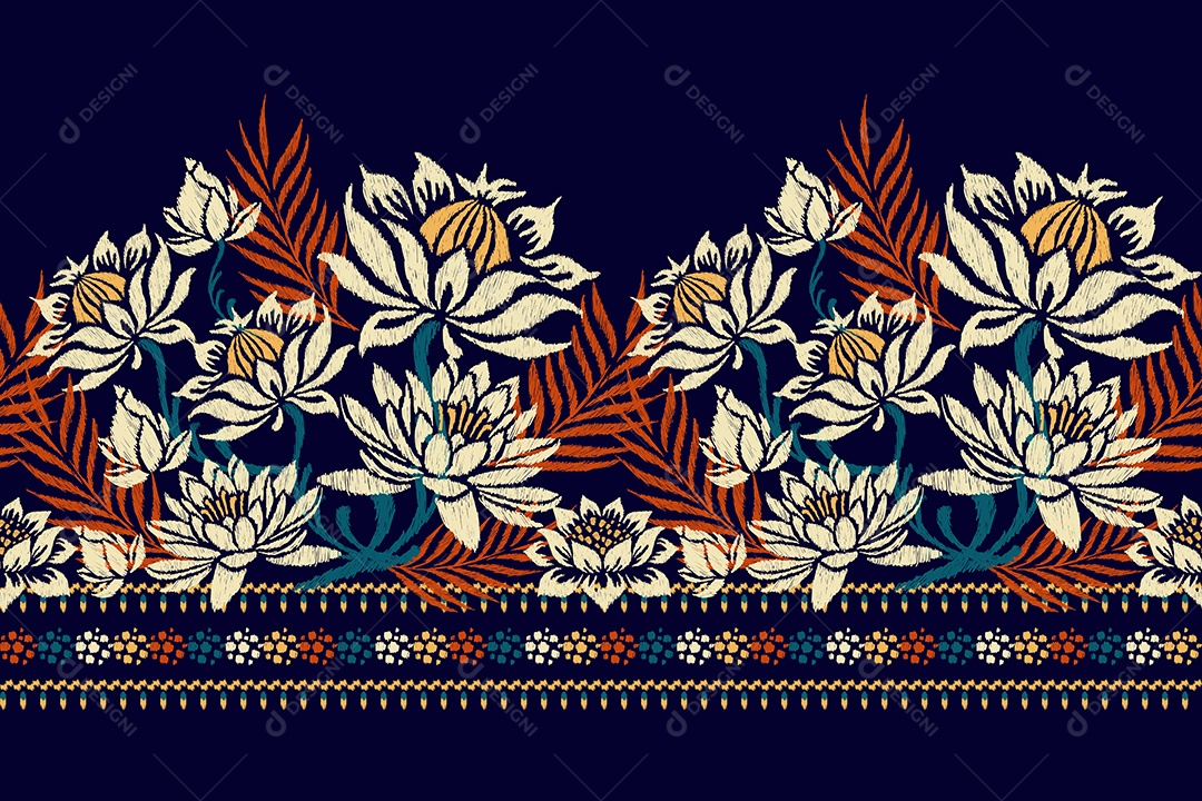 Padrão Floral Ilustração Vetor EPS