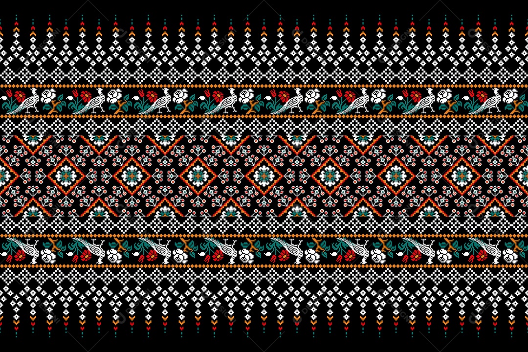 Padrão Floral Ilustração Vetor EPS