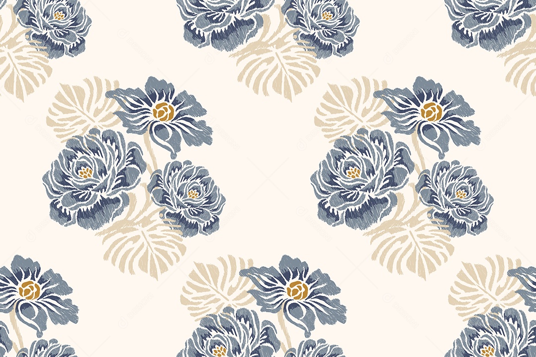 Padrão Floral Ilustração Vetor EPS