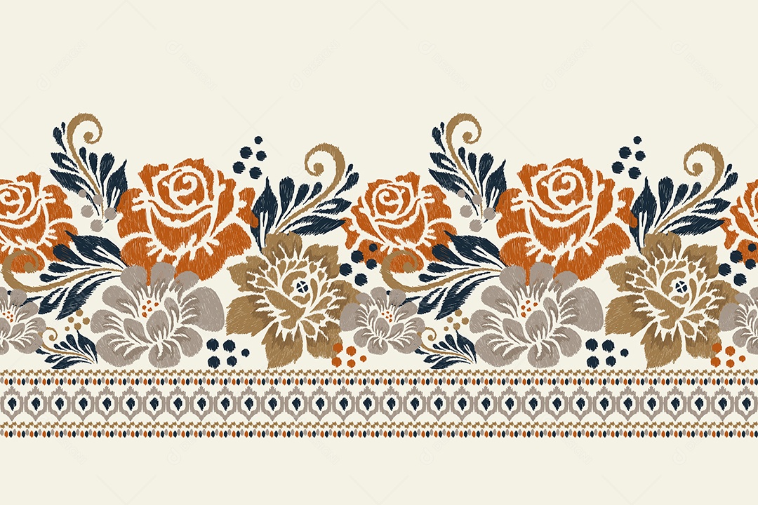 Padrão Floral Ilustração Vetor EPS