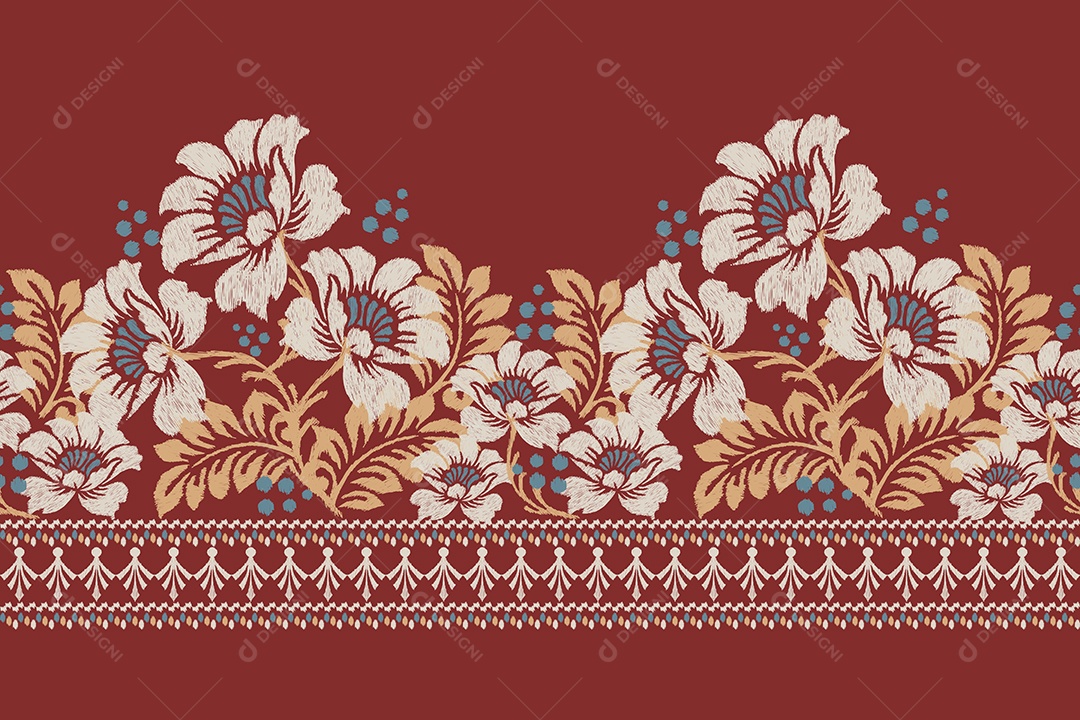 Padrão Floral Ilustração Vetor EPS