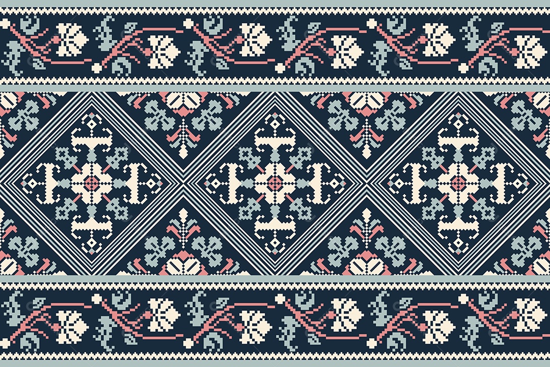 Padrão Floral Ilustração Vetor EPS