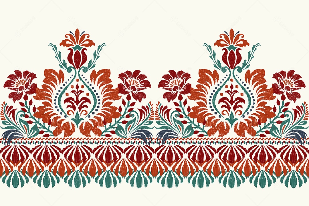 Padrão Floral Ilustração Vetor EPS