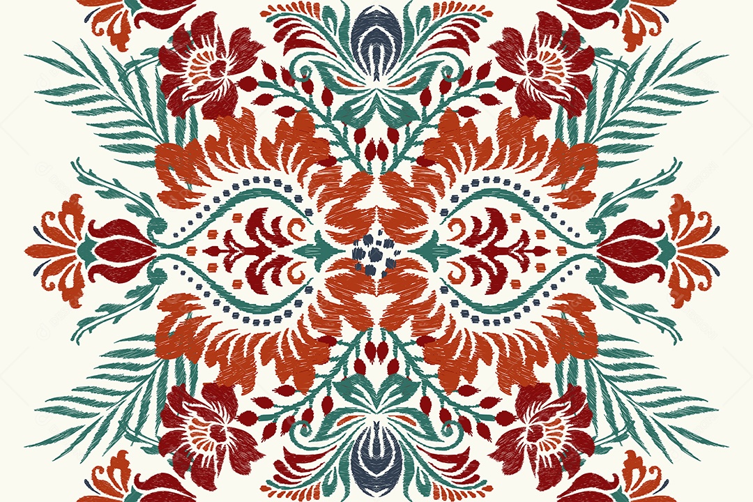 Padrão Floral Ilustração Vetor EPS