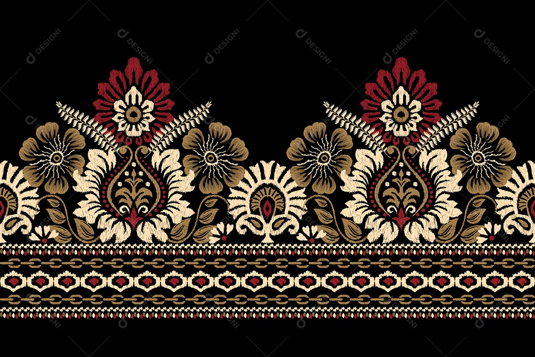 Padrão Floral Ilustração Vetor EPS