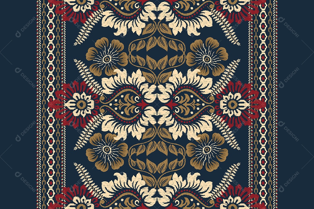 Padrão Floral Ilustração Vetor EPS