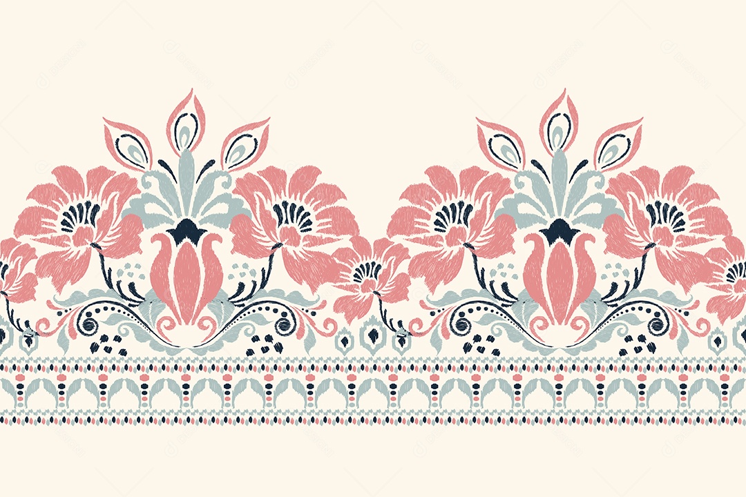 Padrão Floral Ilustração Vetor EPS