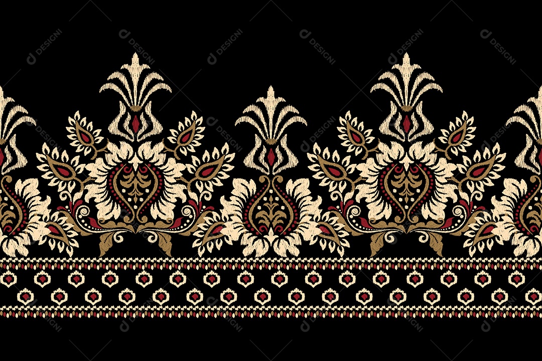 Padrão Floral Ilustração Vetor EPS