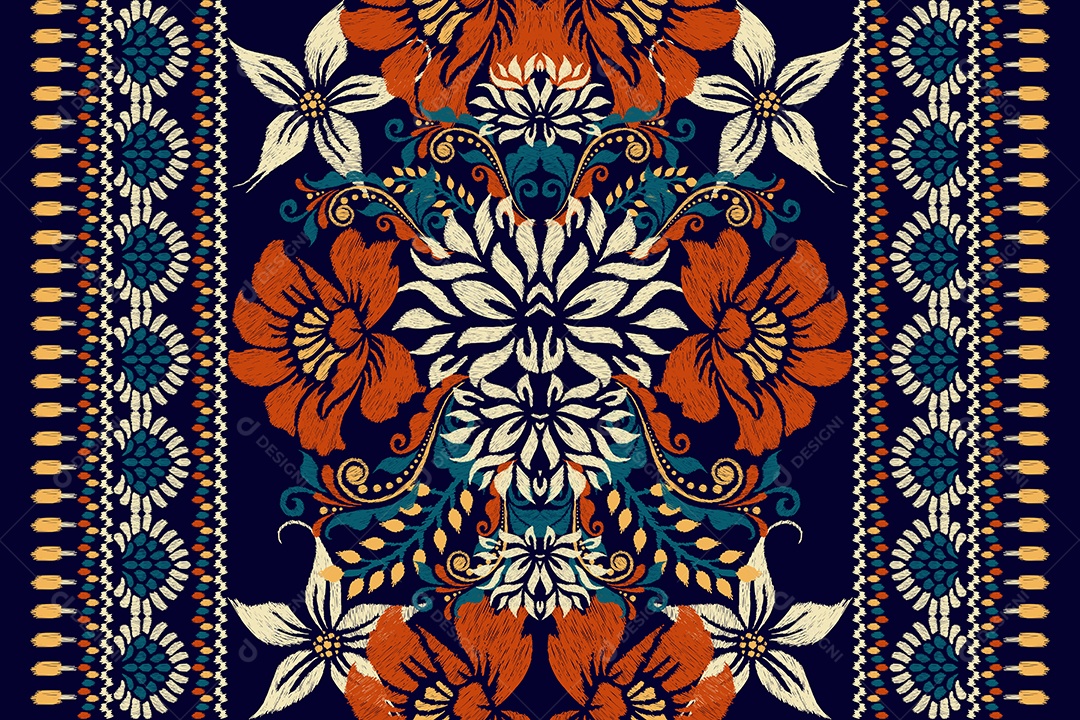 Padrão Floral Ilustração Vetor EPS