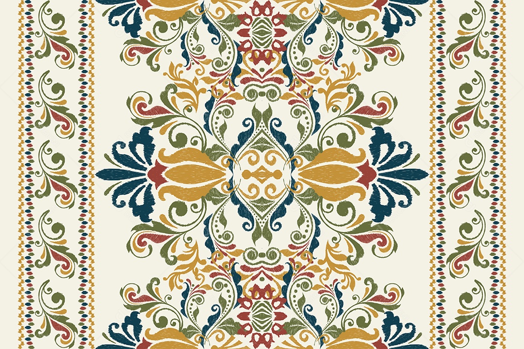 Padrão Floral Ilustração Vetor EPS