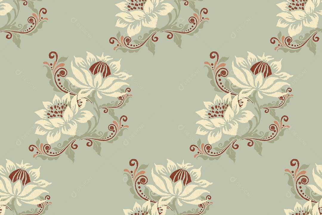 Padrão Floral Ilustração Vetor EPS