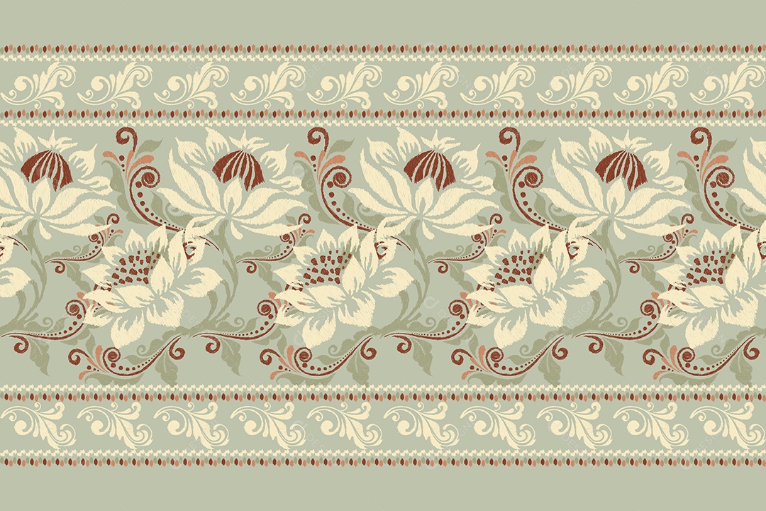 Padrão Floral Ilustração Vetor EPS