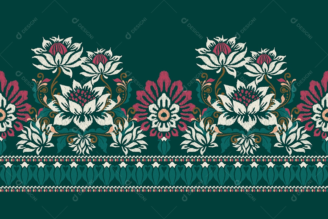 Padrão Floral Ilustração Vetor EPS