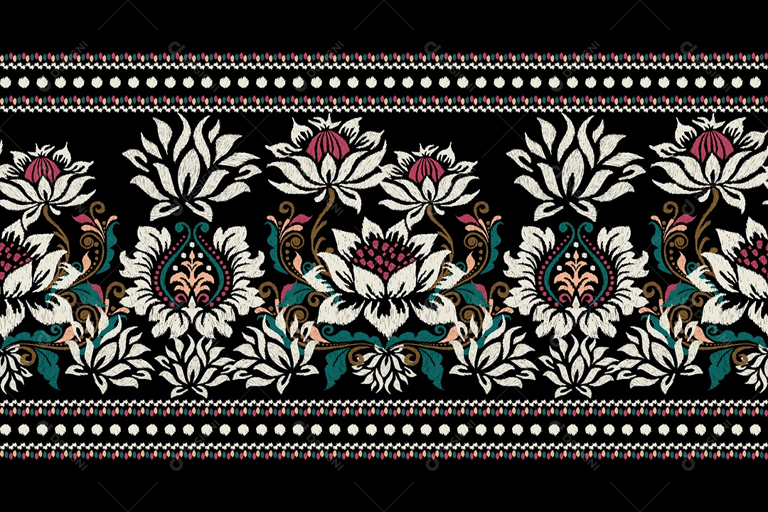 Padrão Floral Ilustração Vetor EPS