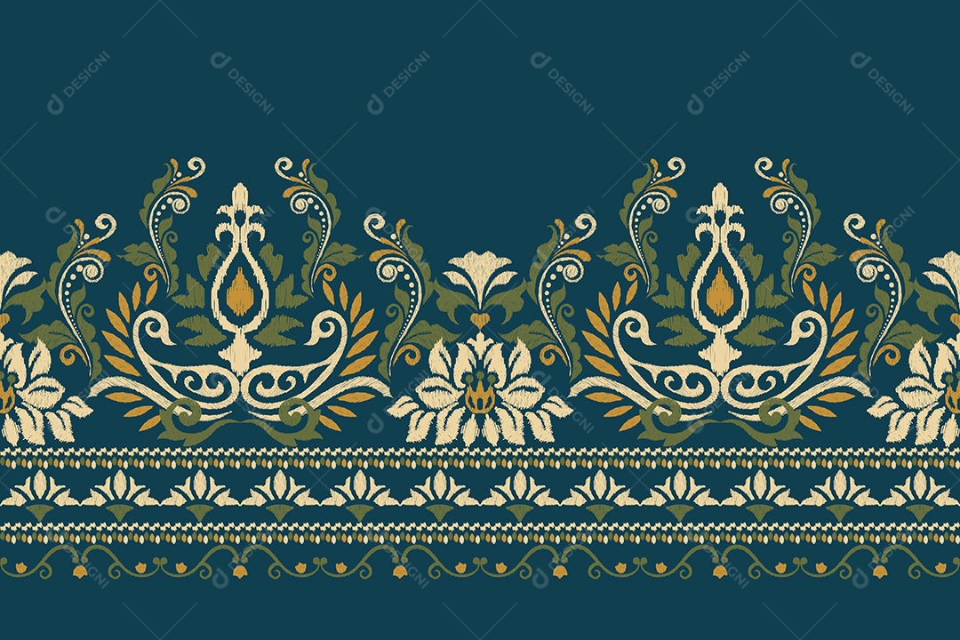 Padrão Floral Ilustração Vetor EPS