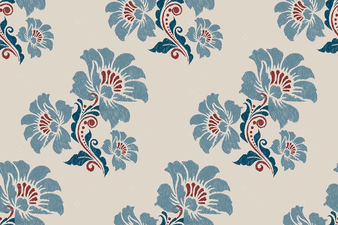 Padrão Floral Ilustração Vetor EPS