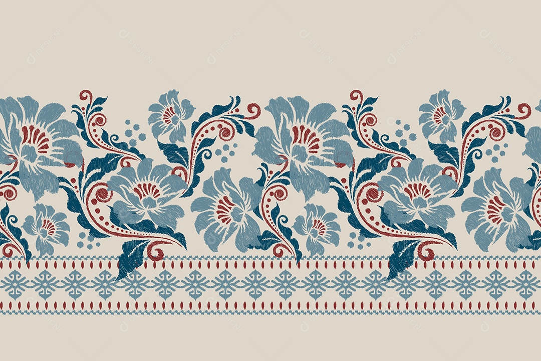 Padrão Floral Ilustração Vetor EPS