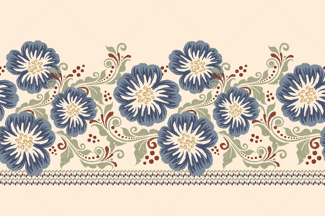 Padrão Floral Ilustração Vetor EPS