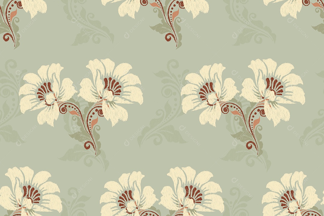 Padrão Floral Ilustração Vetor EPS