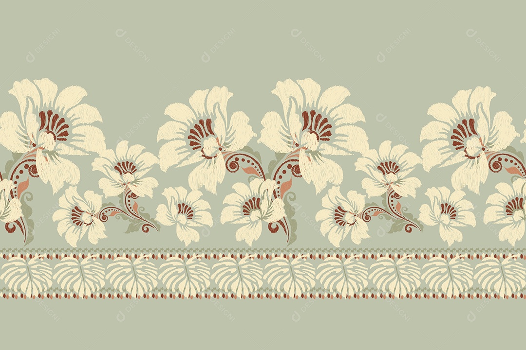 Padrão Floral Ilustração Vetor EPS