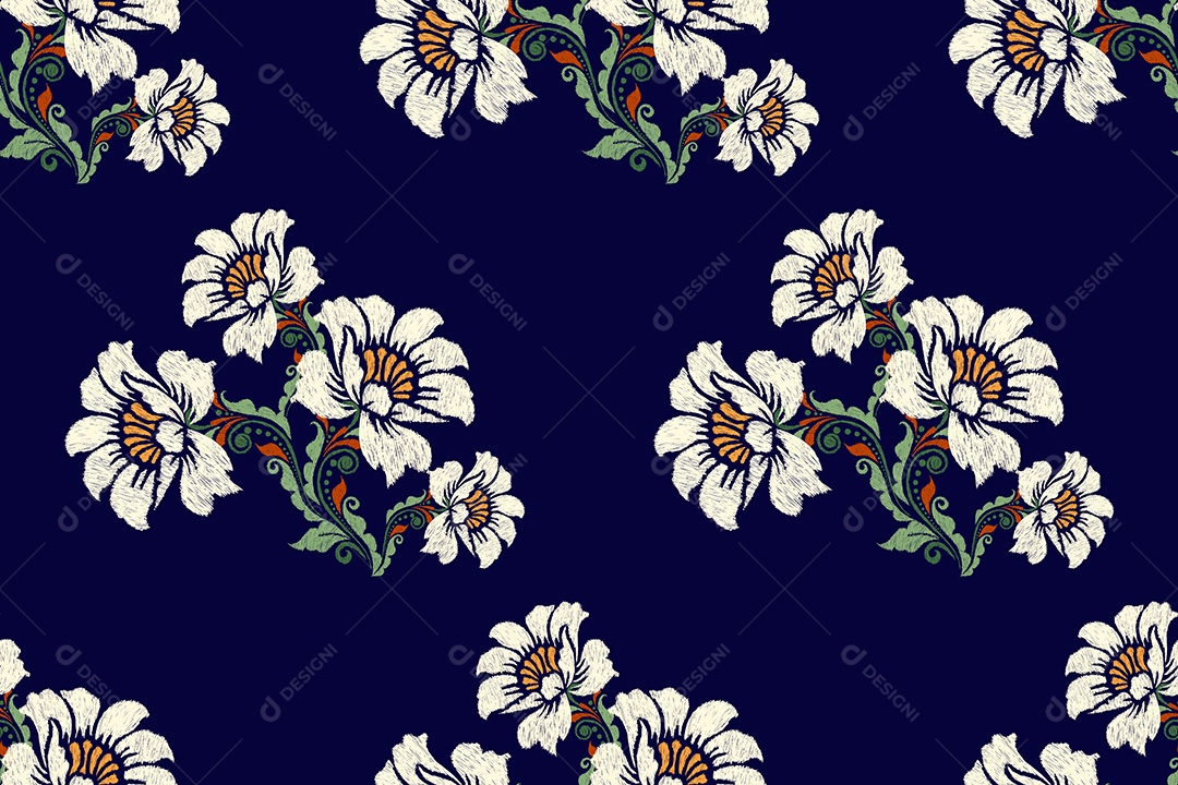 Padrão Floral Ilustração Vetor EPS