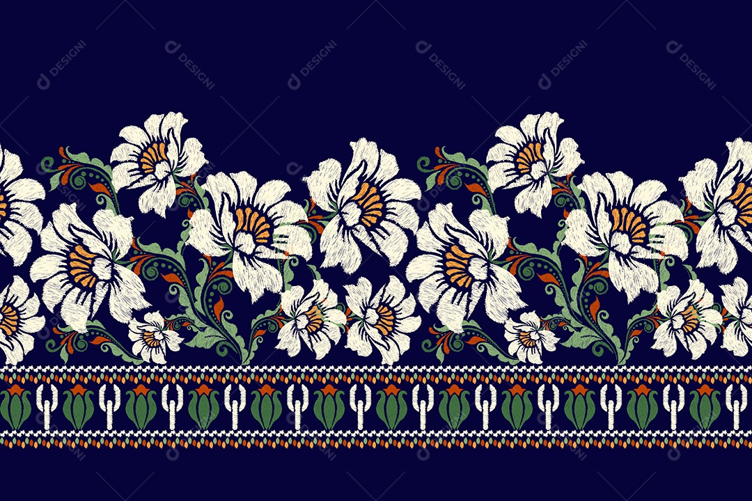 Padrão Floral Ilustração Vetor EPS