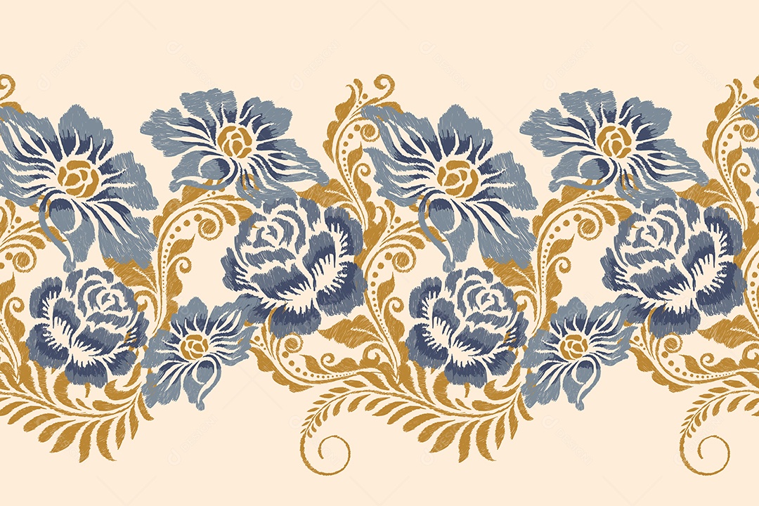 Padrão Floral Ilustração Vetor EPS