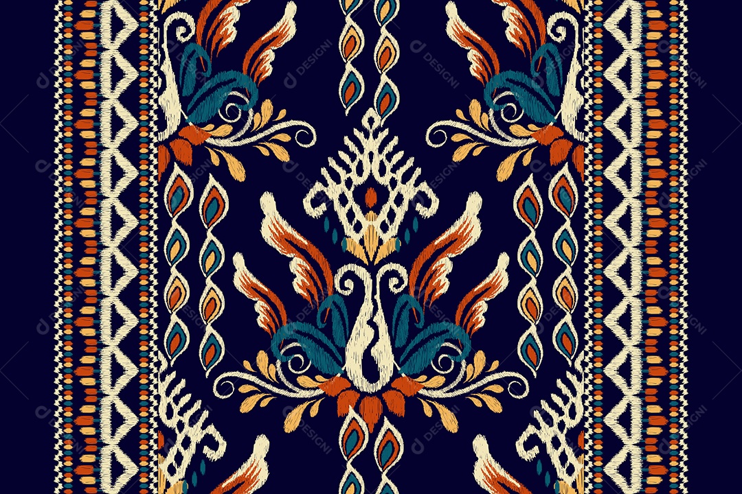 Padrão Floral Ilustração Vetor EPS