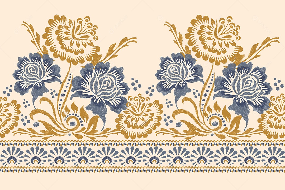 Padrão Floral Ilustração Vetor EPS