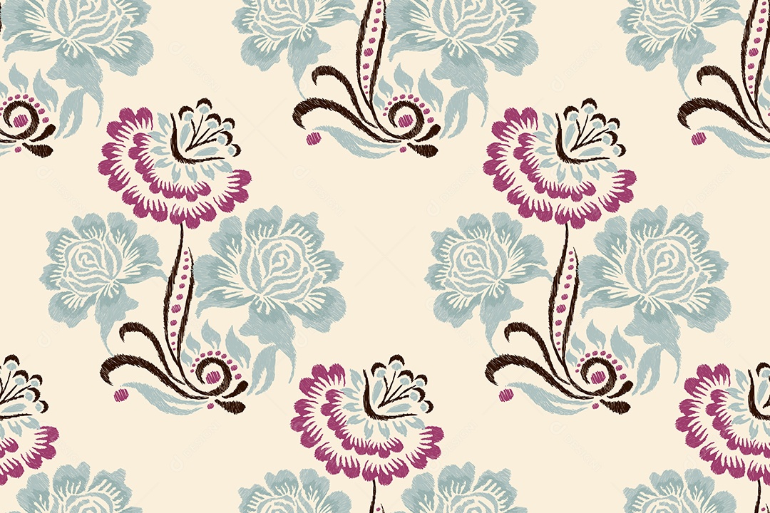 Padrão Floral Ilustração Vetor EPS