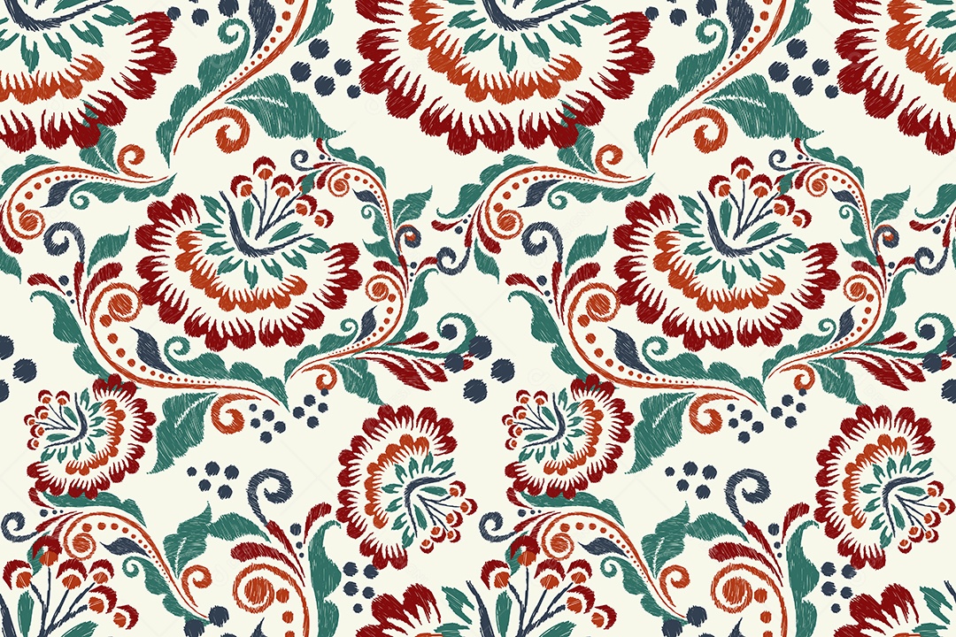 Padrão Floral Ilustração Vetor EPS