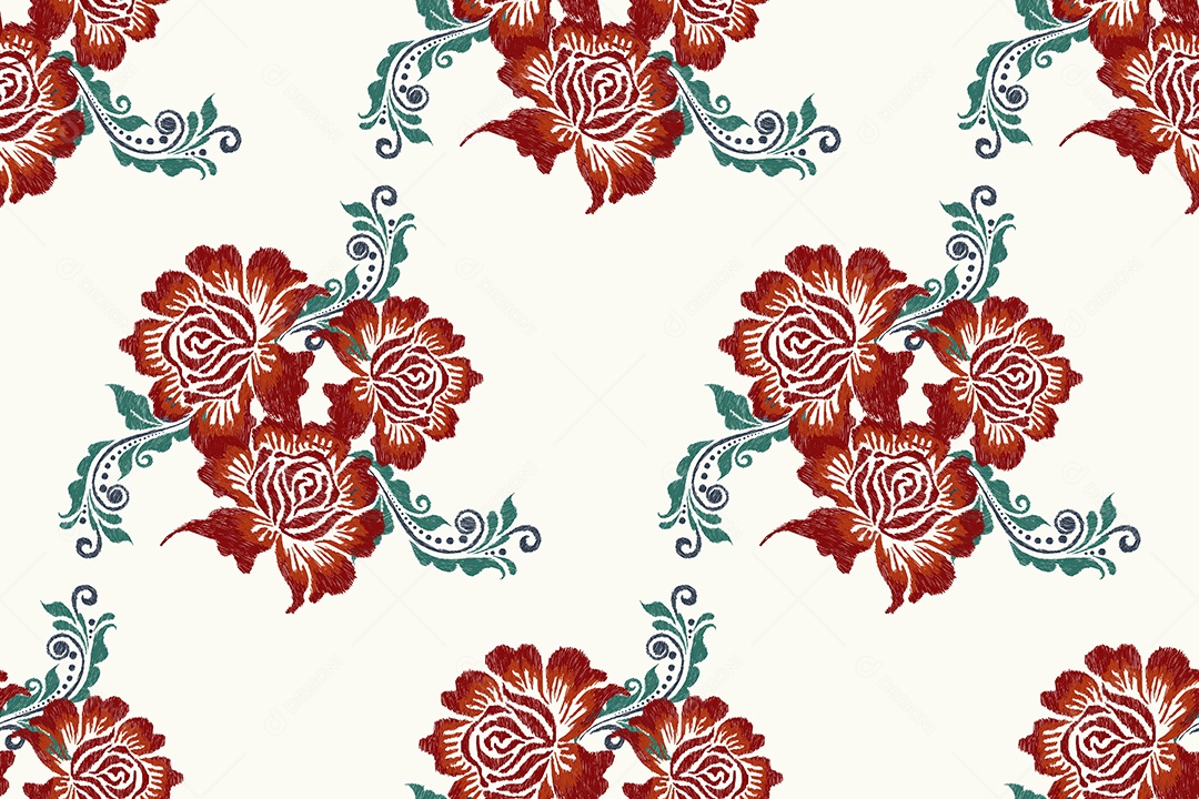 Padrão Floral Ilustração Vetor EPS