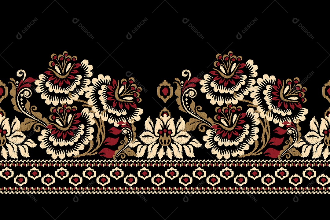 Padrão Floral Ilustração Vetor EPS