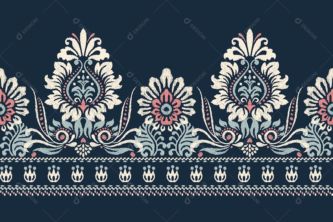 Padrão Floral Ilustração Vetor EPS