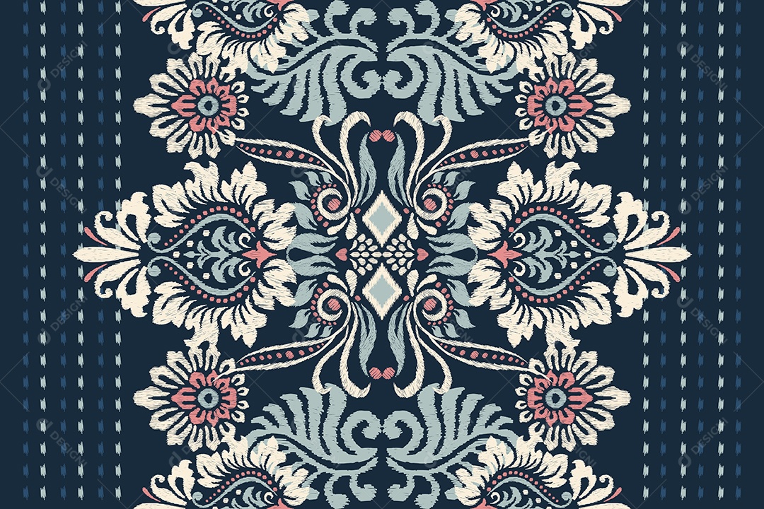 Padrão Floral Ilustração Vetor EPS