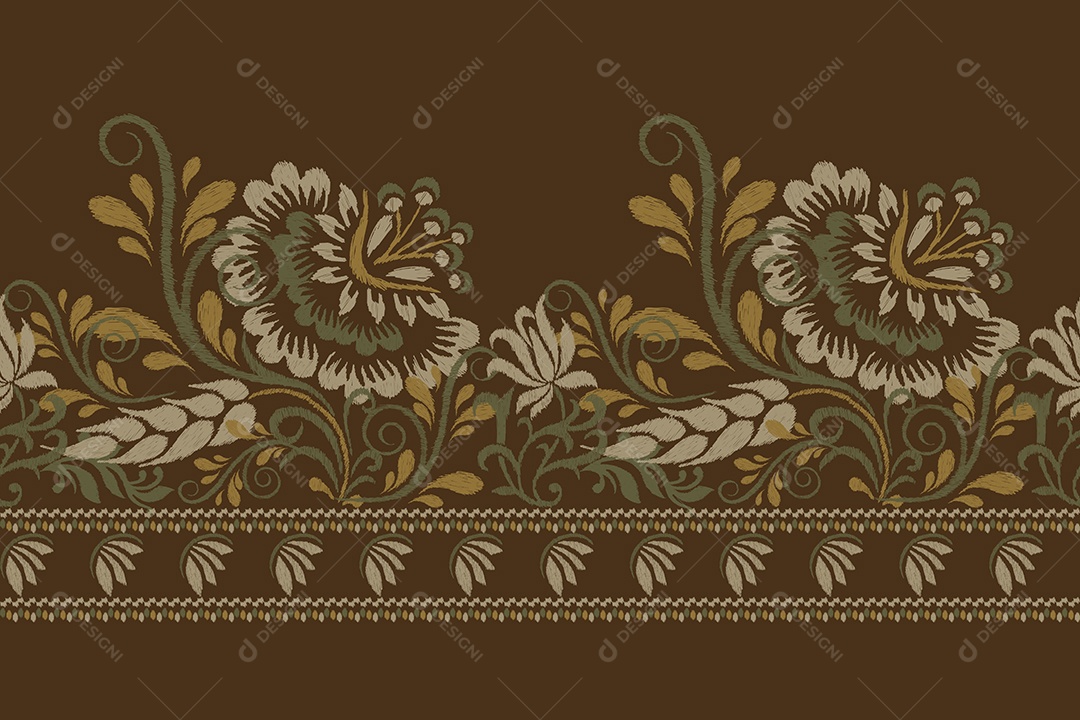 Padrão Floral Ilustração Vetor EPS