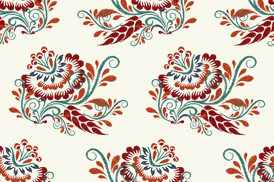 Padrão Floral Ilustração Vetor EPS