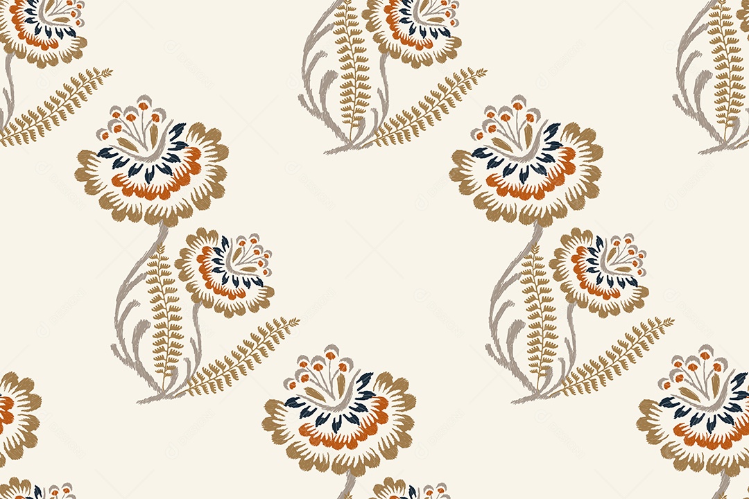 Padrão Floral Ilustração Vetor EPS