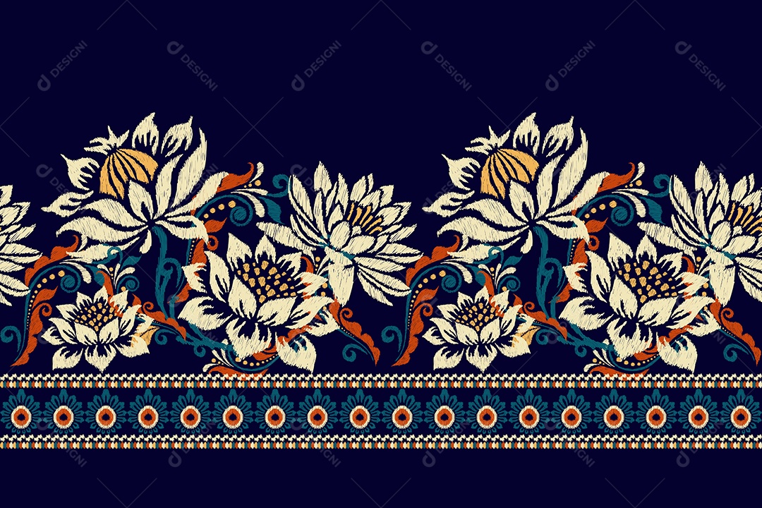 Padrão Floral Ilustração Vetor EPS