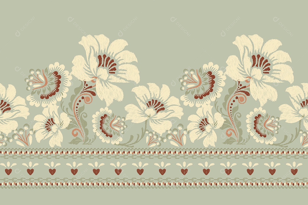 Padrão Floral Ilustração Vetor EPS