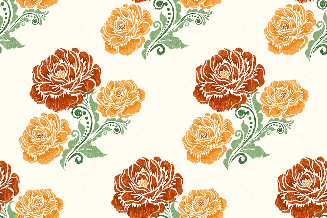 Padrão Floral Ilustração Vetor EPS