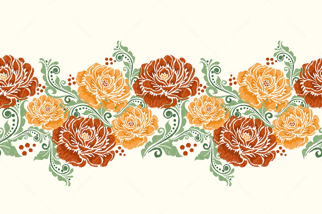 Padrão Floral Ilustração Vetor EPS